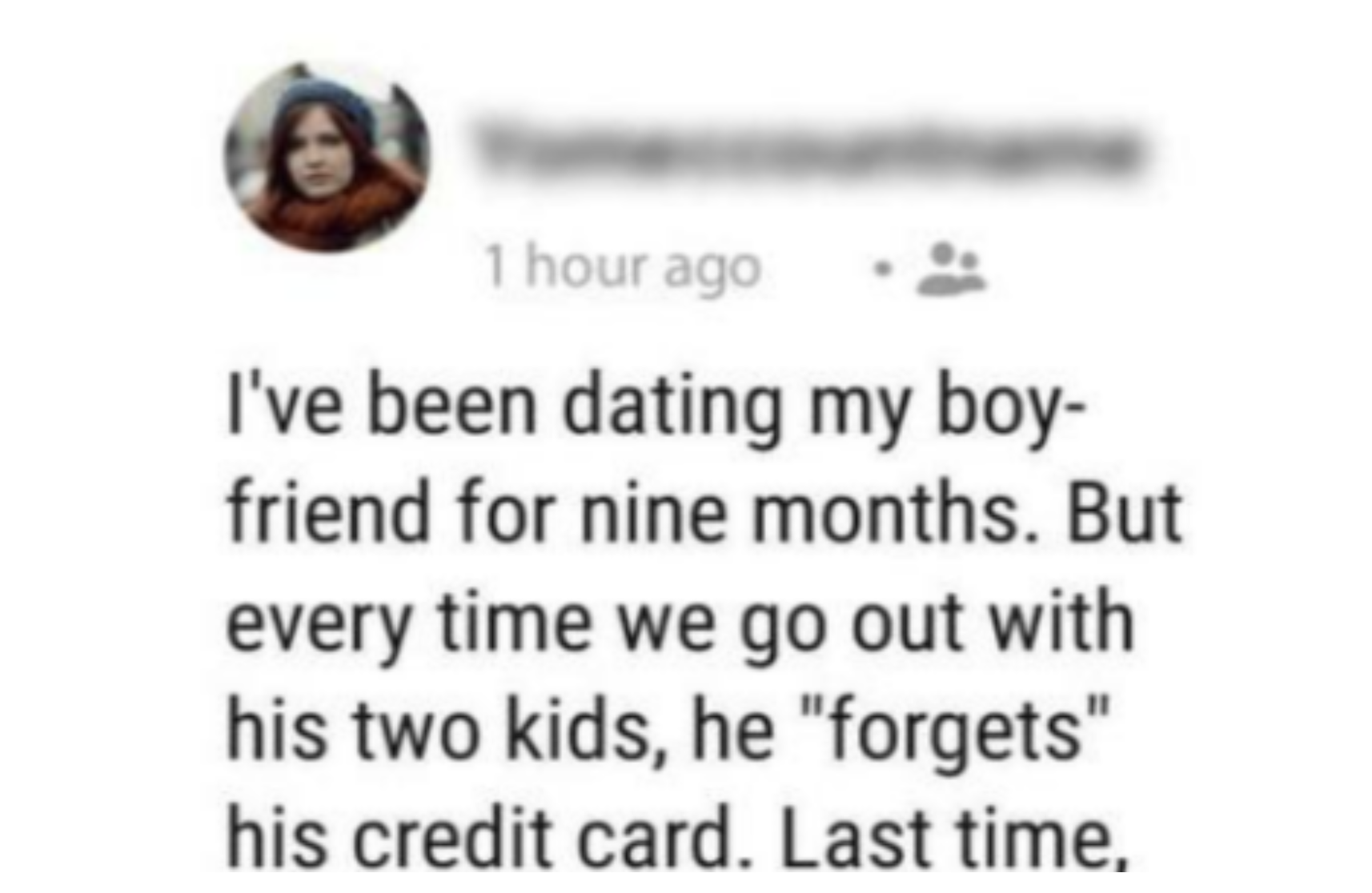 Is it fair for her to pay for her boyfriend’s children every time they go out?