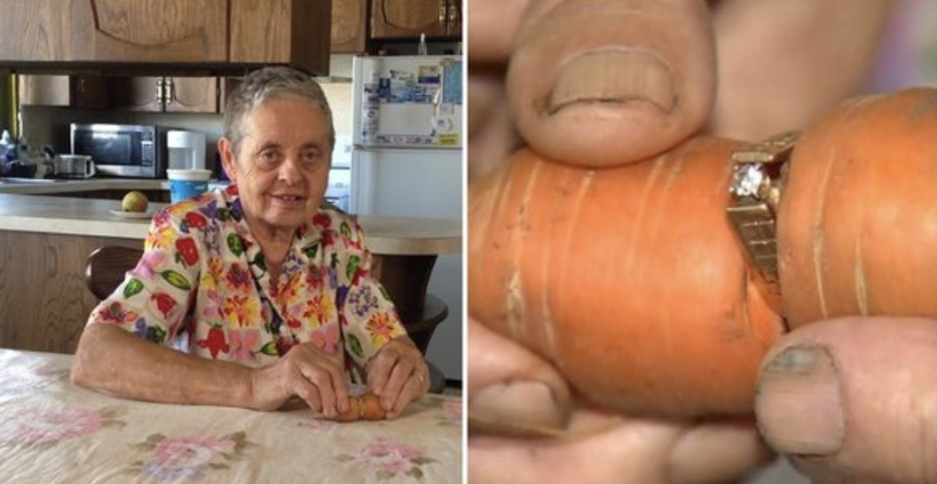 Woman Discovers Lost Engagement Ring Around Carrot After 13 Years