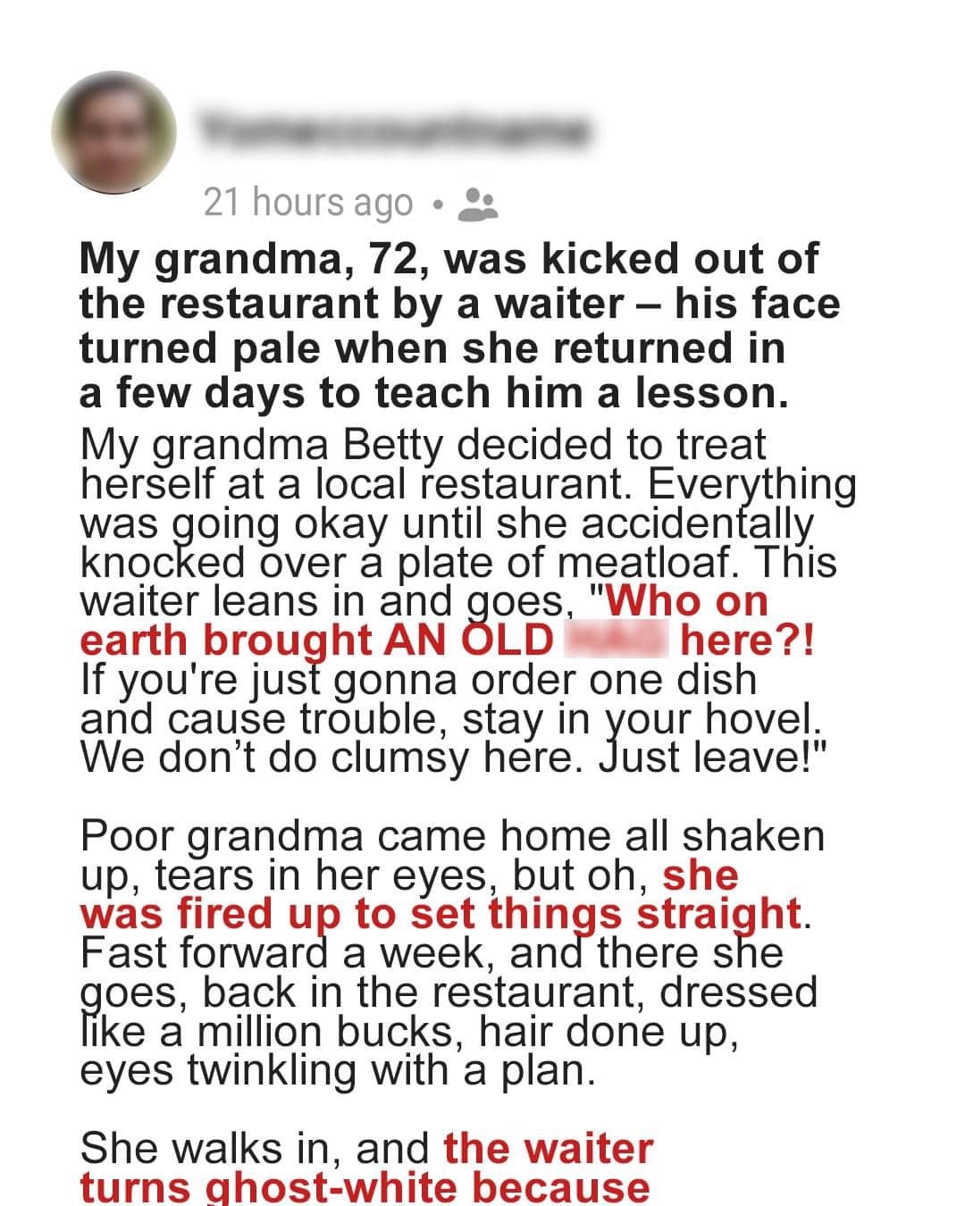 A Lesson in Kindness: How my Grandmother’s Return to a Luxury Restaurant Taught a Waiter the Power of Second Chances